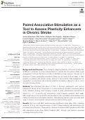 Cover page: Paired Associative Stimulation as a Tool to Assess Plasticity Enhancers in Chronic Stroke.