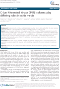 Cover page: C-Jun N-terminal kinase (JNK) isoforms play differing roles in otitis media