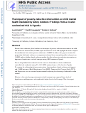 Cover page: The impact of poverty-reduction intervention on child mental health mediated by family relations: Findings from a cluster-randomized trial in Uganda.