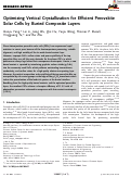 Cover page: Optimizing Vertical Crystallization for Efficient Perovskite Solar Cells by Buried Composite Layers