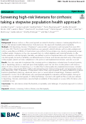 Cover page: Screening high-risk Veterans for cirrhosis: taking a stepwise population health approach.