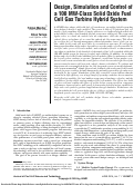 Cover page: Design, Simulation and Control of a 100 MW-Class Solid Oxide Fuel Cell Gas Turbine Hybrid System