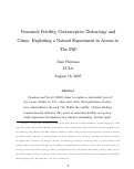 Cover page: Unwanted Fertility, Contraceptive Technology and Crime: Exploiting a Natural Experiment in Access to The Pill