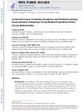 Cover page: Colorectal cancer screening prevalence and predictors among Asian American subgroups using Medical Expenditure Panel Survey National Data