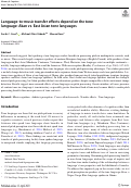 Cover page: Language-to-music transfer effects depend on the tone language: Akan vs. East Asian tone languages