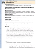 Cover page: The Generation of Variation and the Developmental Basis for Evolutionary Novelty