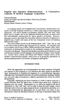 Cover page: English and Japanese Demonstratives: A Contrastive Analysis of Second Language Acquisition