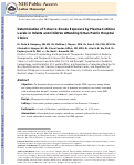 Cover page: Determination of Tobacco Smoke Exposure by Plasma Cotinine Levels in Infants and Children Attending Urban Public Hospital Clinics