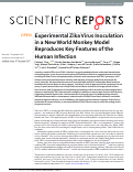 Cover page: Experimental Zika Virus Inoculation in a New World Monkey Model Reproduces Key Features of the Human Infection