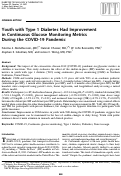 Cover page: Youth with Type 1 Diabetes Had Improvement in Continuous Glucose Monitoring Metrics During the COVID-19 Pandemic.