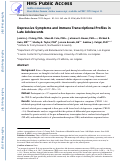 Cover page: Depressive symptoms and immune transcriptional profiles in late adolescents