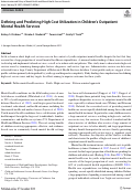 Cover page: Defining and Predicting High Cost Utilization in Children’s Outpatient Mental Health Services