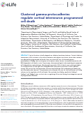 Cover page: Clustered gamma-protocadherins regulate cortical interneuron programmed cell death