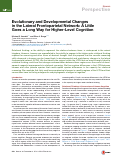 Cover page: Evolutionary and Developmental Changes in the Lateral Frontoparietal Network: A Little Goes a Long Way for Higher-Level Cognition