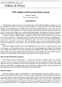 Cover page: Nevada 2014: Budget and Economic Improvement