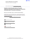 Cover page: A justice oriented examination of teacher education through the lens of deans’ innovations and leadership in schools of education