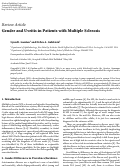 Cover page: Gender and Uveitis in Patients with Multiple Sclerosis