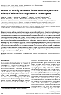 Cover page: Models to identify treatments for the acute and persistent effects of seizure‐inducing chemical threat agents