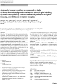 Cover page: Astrocytic tumour grading: a comparative study of three-dimensional pseudocontinuous arterial spin labelling, dynamic susceptibility contrast-enhanced perfusion-weighted imaging, and diffusion-weighted imaging