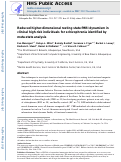 Cover page: Reduced higher-dimensional resting state fMRI dynamism in clinical high-risk individuals for schizophrenia identified by meta-state analysis