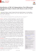 Cover page: Identification of NK Cell Subpopulations That Differentiate HIV-Infected Subject Cohorts with Diverse Levels of Virus Control