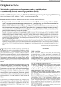 Cover page: Metabolic syndrome and coronary artery calcification: a community-based natural population study.