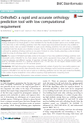 Cover page: OrthoReD: a rapid and accurate orthology prediction tool with low computational requirement.