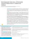 Cover page: Developmental Outcomes of Extremely Preterm Infants Born to Adolescent Mothers