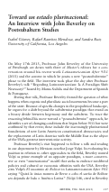 Cover page: Toward un estado plurinacional: An Interview with John Beverley on Postsubaltern Studies