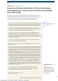 Cover page: Association Between Receptivity to Tobacco Advertising and Progression to Tobacco Use in Youth and Young Adults in the PATH Study.