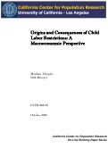 Cover page: Origins and Consequences of Child Labor Restrictions: A Macroeconomic Perspective