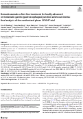 Cover page: Bemarituzumab as first-line treatment for locally advanced or metastatic gastric/gastroesophageal junction adenocarcinoma: final analysis of the randomized phase 2 FIGHT trial.