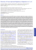 Cover page: Diversity of Transcriptional Regulatory Adaptation in E. coli.