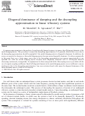 Cover page: Diagonal dominance of damping and the decoupling approximation in linear vibratory systems