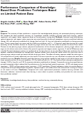 Cover page: Performance Comparison of Knowledge-Based Dose Prediction Techniques Based on Limited Patient Data