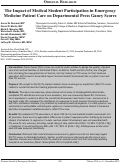 Cover page: The Impact of Medical Student Participation in Emergency Medicine Patient Care on Departmental Press Ganey Scores