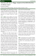 Cover page: Interview with John C. Briggs, recipient of the 2005 Alfred Russel Wallace award