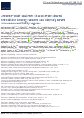 Cover page: Genome-wide analyses characterize shared heritability among cancers and identify novel cancer susceptibility regions