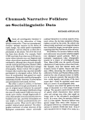 Cover page: Chumash Narrative Folklore as Sociolinguistic Data