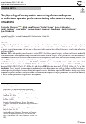 Cover page: The physiology of intraoperative error: using electrokardiograms to understand operator performance during robot-assisted surgery simulations.