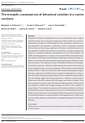 Cover page: The energetic consequences of behavioral variation in a marine carnivore