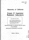 Cover page: MODIFICATIONS TO 88-INCH AND 184-INCH CYCLOTRONS: BIOLOGICAL RESEARCH FACILITIES