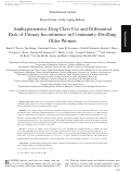 Cover page: Antihypertensive Drug Class Use and Differential Risk of Urinary Incontinence in Community-Dwelling Older Women