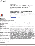 Cover page: Characterization of G6PD Genotypes and Phenotypes on the Northwestern Thailand-Myanmar Border