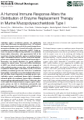 Cover page: A Humoral Immune Response Alters the Distribution of Enzyme Replacement Therapy in Murine Mucopolysaccharidosis Type I