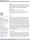 Cover page: Differential requirement for BRCA1-BARD1 E3 ubiquitin ligase activity in DNA damage repair and meiosis in the Caenorhabditis elegans germ line