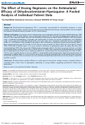 Cover page: The Effect of Dosing Regimens on the Antimalarial Efficacy of Dihydroartemisinin-Piperaquine: A Pooled Analysis of Individual Patient Data