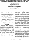 Cover page: Online Article Comprehension in Monolingual Spanish-Speaking Preschoolers with
Specific Language Impairment: A Language-Mediated Visual Attention Study