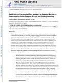 Cover page: Application of Automated Text Analysis to Examine Emotions Expressed in Online Support Groups for Quitting Smoking.