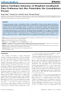 Cover page: Galnon Facilitates Extinction of Morphine-Conditioned Place Preference but Also Potentiates the Consolidation Process